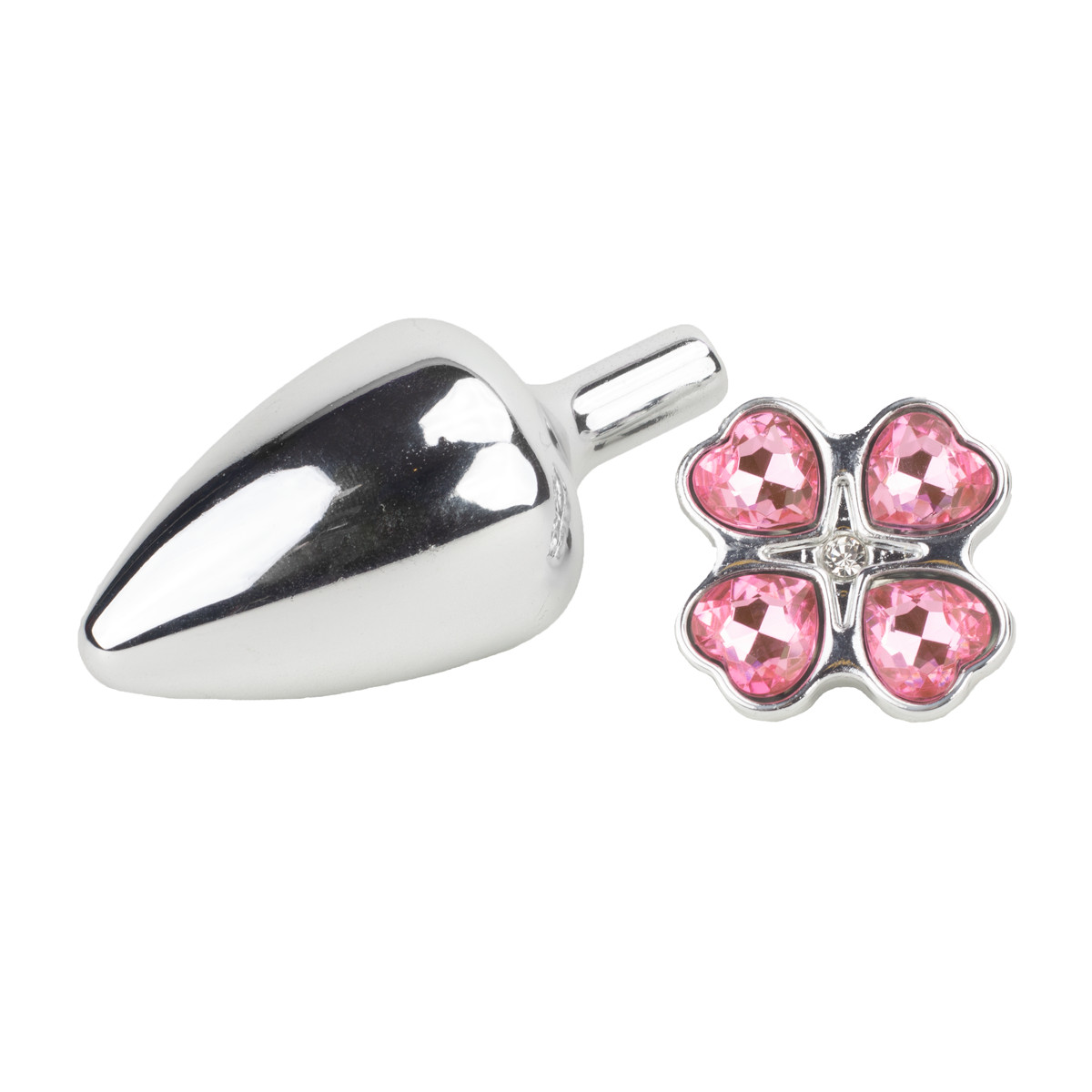 Plug Anal "M" em Metal com Joias na Base em Formato de Trevo - Hard | 6,7 x 3,2 cm | Disponível em 7 Cores - 4