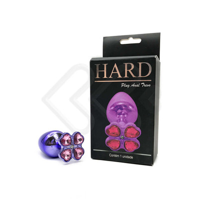 Foto 5 do produto Plug Anal "M" em Metal com Joias na Base em Formato de Trevo - Hard - 6,7 x 3,2 cm | Disponível em 7 Cores