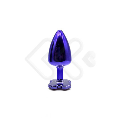 Foto 9 do produto Plug Anal "M" em Metal com Joias na Base em Formato de Trevo - Hard - 6,7 x 3,2 cm | Disponível em 7 Cores