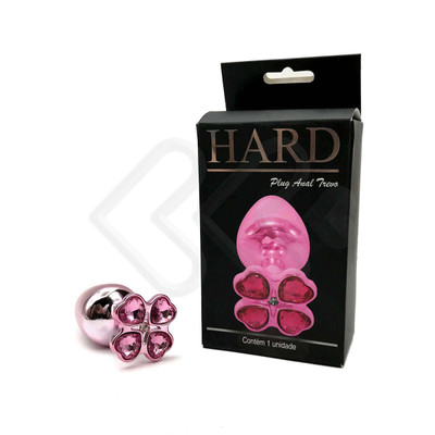 Foto 13 do produto Plug Anal "M" em Metal com Joias na Base em Formato de Trevo - Hard - 6,7 x 3,2 cm | Disponível em 7 Cores