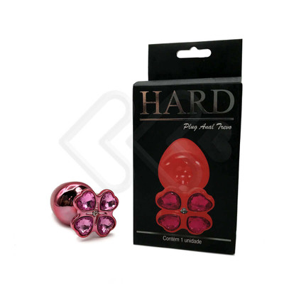 Foto 16 do produto Plug Anal "M" em Metal com Joias na Base em Formato de Trevo - Hard - 6,7 x 3,2 cm | Disponível em 7 Cores