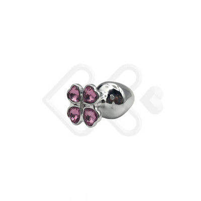 Foto 30 do produto Plug Anal "M" em Metal com Joias na Base em Formato de Trevo - Hard - 6,7 x 3,2 cm | Disponível em 7 Cores