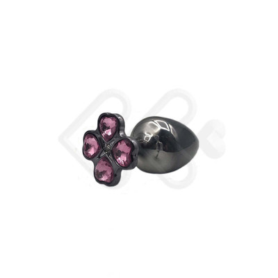 Foto 2 do produto Plug Anal "M" em Metal com Joias na Base em Formato de Trevo - Hard - 6,7 x 3,2 cm | Disponível em 7 Cores