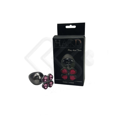 Plug Anal "M" em Metal com Joias na Base em Formato de Trevo - Hard - 6,7 x 3,2 cm | Disponível em 7 Cores