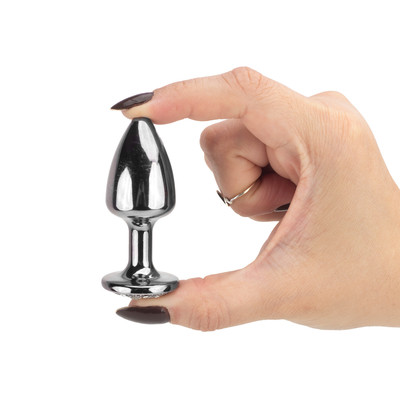 Plug Anal ''P'' em Metal com Formato Cônico e Detalhes de Joias Cravejado - Hard | 5,4 x 2,6 cm | Disponível em 6 Cores