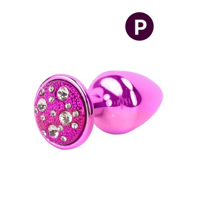 Plug Anal ''P'' em Metal com Formato Cônico e Detalhes de Joias Cravejado - Hard | 5,4 x 2,6 cm | Disponível em 6 Cores