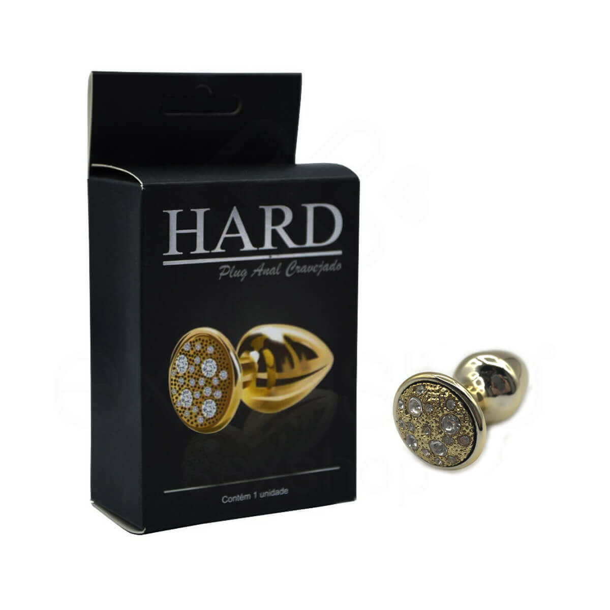Plug Anal ''P'' em Metal com Formato Cônico e Detalhes de Joias Cravejado - Hard | 5,4 x 2,6 cm | Disponível em 6 Cores - 1