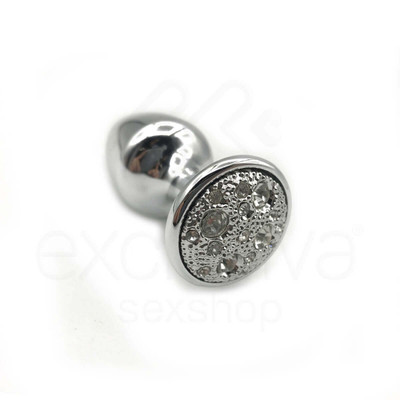Foto 7 do produto Plug Anal ''P'' em Metal com Formato Cônico e Detalhes de Joias Cravejado - Hard | 5,4 x 2,6 cm | Disponível em 6 Cores