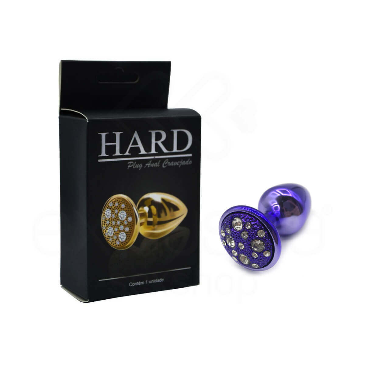 Plug Anal ''P'' em Metal com Formato Cônico e Detalhes de Joias Cravejado - Hard | 5,4 x 2,6 cm | Disponível em 6 Cores - 21