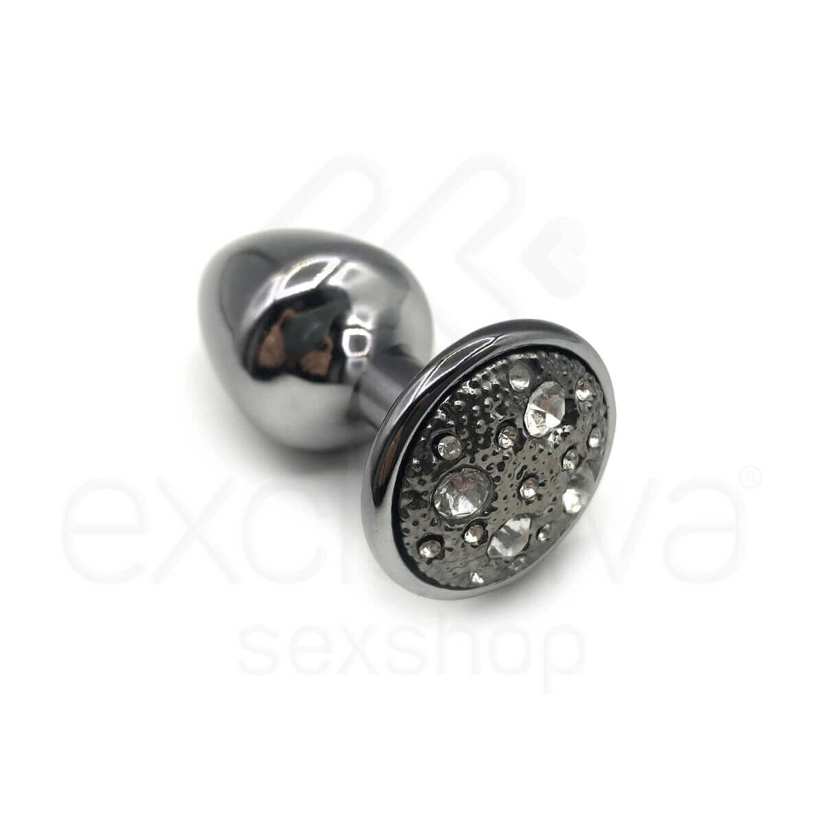 Plug Anal ''P'' em Metal com Formato Cônico e Detalhes de Joias Cravejado - Hard | 5,4 x 2,6 cm | Disponível em 6 Cores - 19