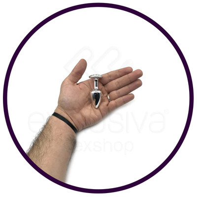 Foto 8 do produto Plug Anal ''P'' em Metal com Formato Cônico e Detalhes de Joias Cravejado - Hard | 5,4 x 2,6 cm | Disponível em 6 Cores