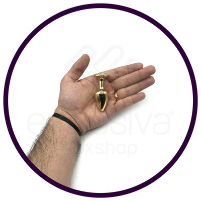 Foto 4 do produto Plug Anal ''P'' em Metal com Formato Cônico e Detalhes de Joias Cravejado - Hard | 5,4 x 2,6 cm | Disponível em 6 Cores