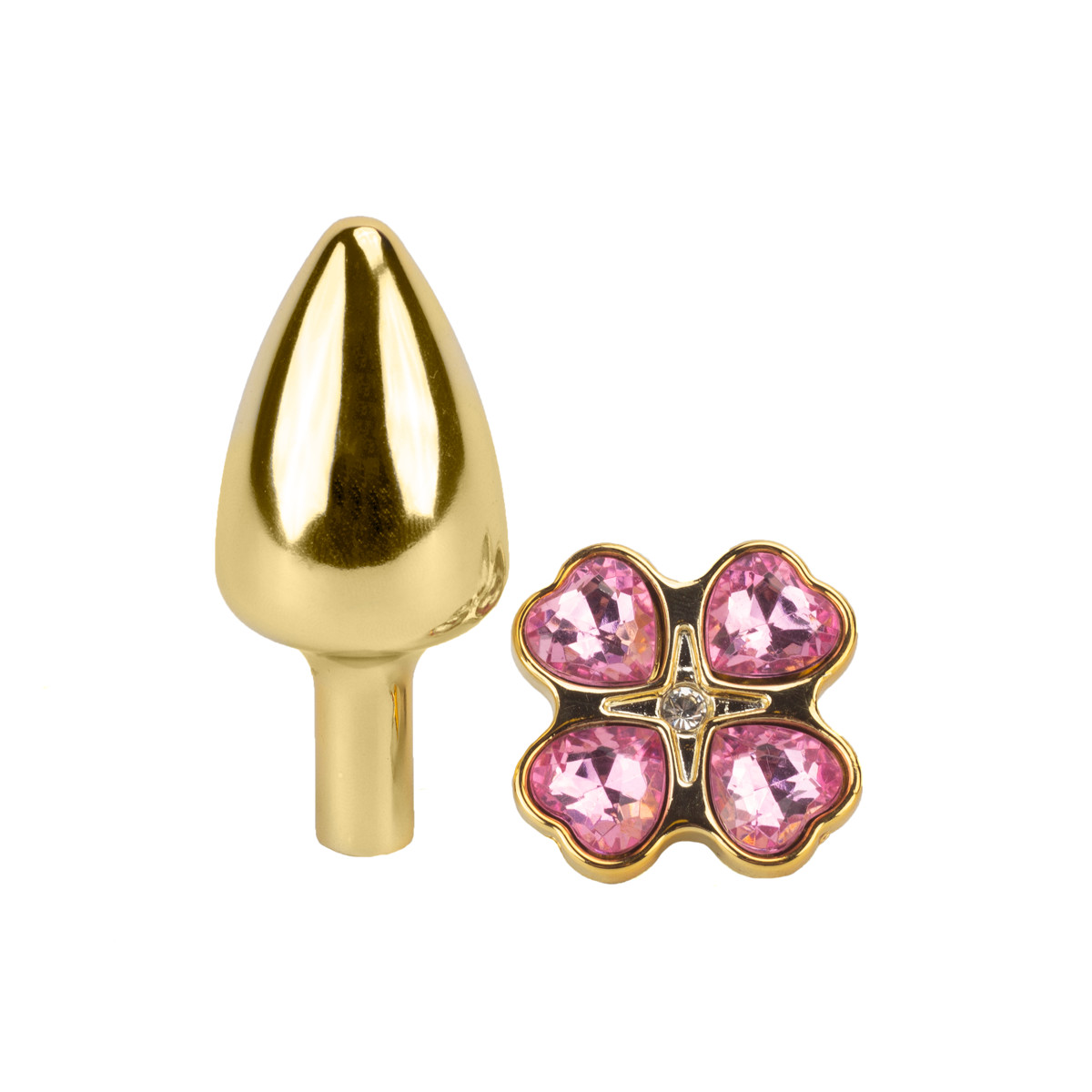 Plug Anal "P" em Metal com Joias na Base em Formato de Trevo - Hard | 6 x 2,6 cm | Disponível em 5 Cores - 14