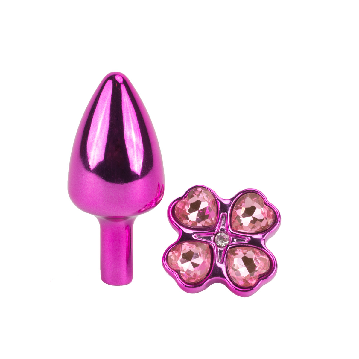 Plug Anal "P" em Metal com Joias na Base em Formato de Trevo - Hard | 6 x 2,6 cm | Disponível em 5 Cores - 19