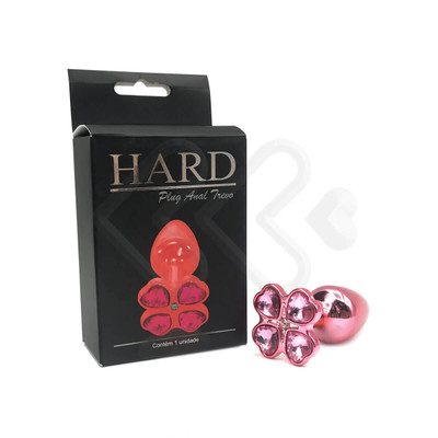 Foto 13 do produto Plug Anal "P" em Metal com Joias na Base em Formato de Trevo - Hard | 5,7 x 2,6 cm | Disponível em 5 Cores