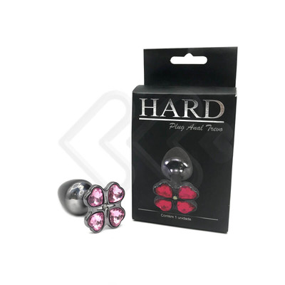 Plug Anal "P" em Metal com Joias na Base em Formato de Trevo - Hard | 5,7 x 2,6 cm | Disponível em 5 Cores