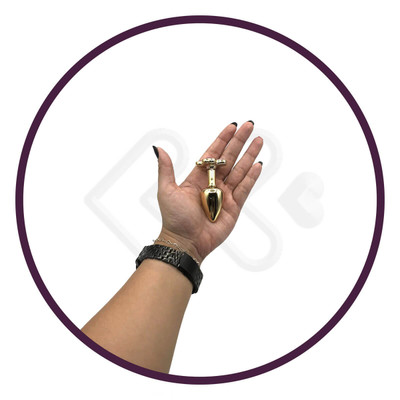 Foto 9 do produto Plug Anal "P" em Metal com Joias na Base em Formato de Trevo - Hard | 5,7 x 2,6 cm | Disponível em 5 Cores