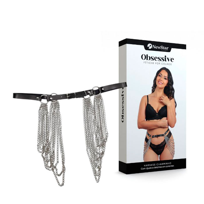 Harness Charminho com Correntes | New Star Couros | Tamanho Único - 3