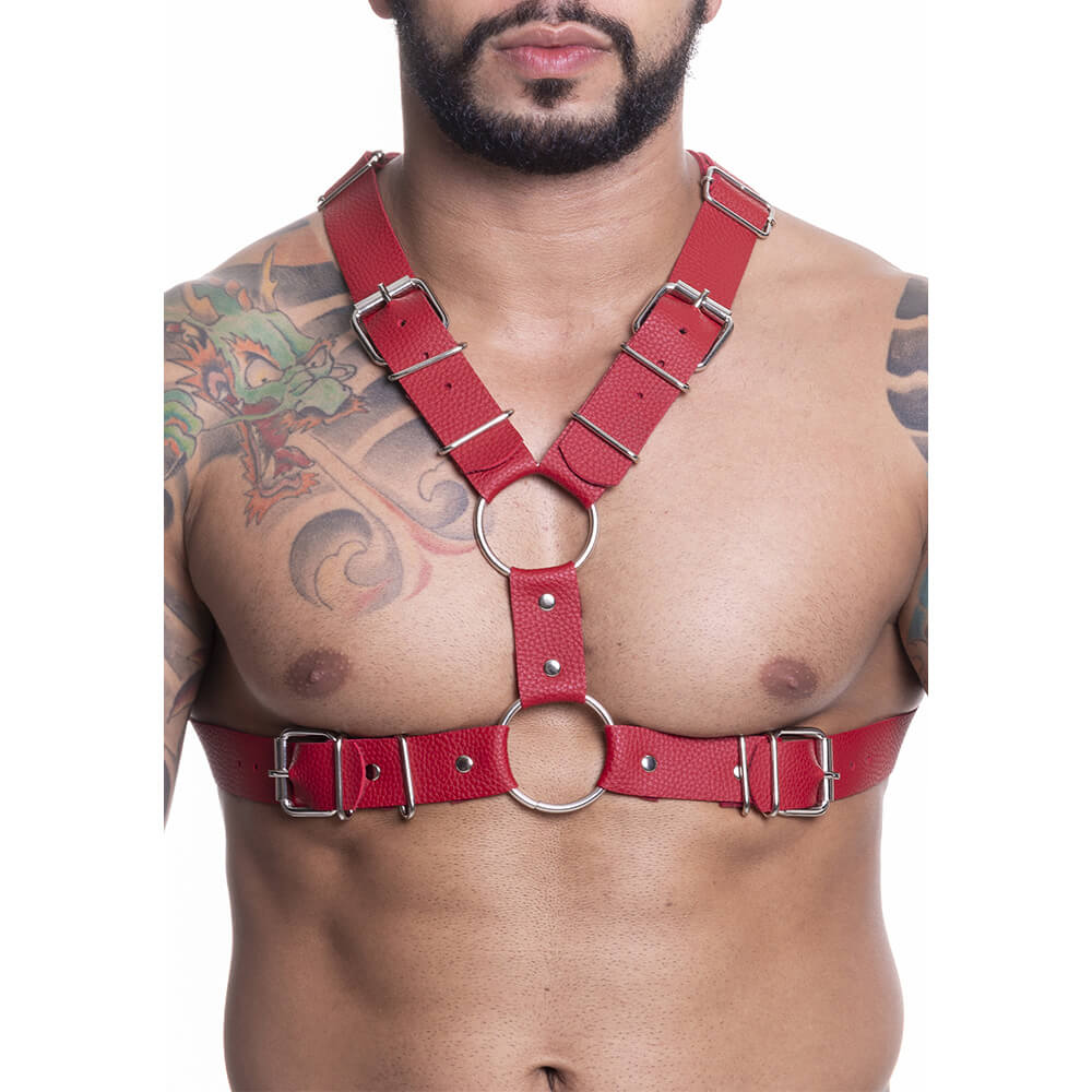 Harness em Couro Sintético com Fivelas - Steves Designer | Disponível em 3 Cores - 3