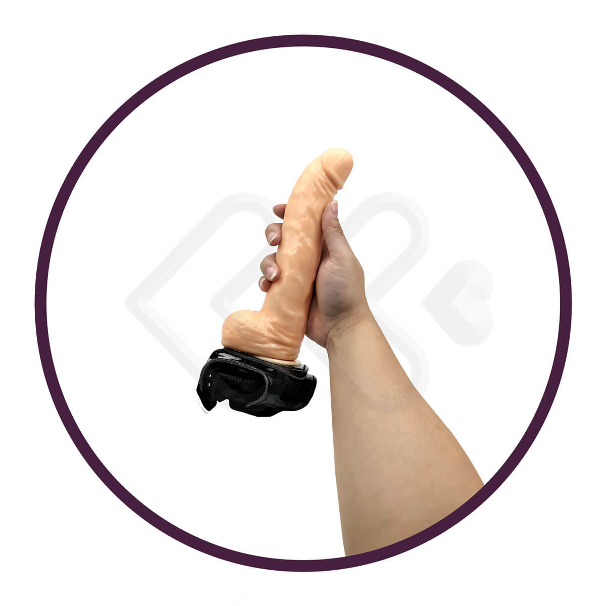 Harness Curved Dong - Cinta Ajustável com Prótese Realística, 10 Modos de Vibração e Controle com Fio - 15,7 x 3,9 cm | Cor: Bege - 5