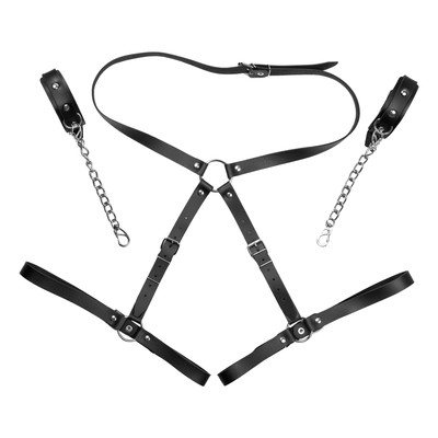 Foto 2 do produto Harness Feminino para Cintura com Algemas em Couro Montana - Exclusiva Linha Sado | Tamanho Único