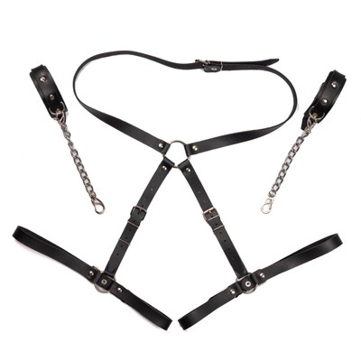 Foto 2 do produto Harness Feminino para Cintura com Algemas em Couro Montana - New Star Couros | Tamanho Único