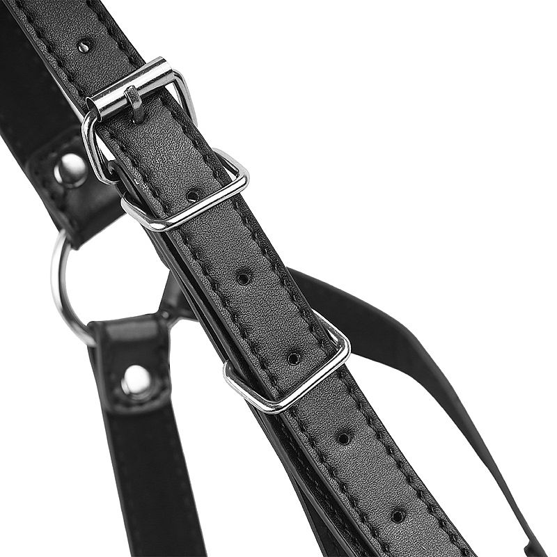 Harness Feminino Estilo Body em Couro Sintético com Detalhes em Rebites e Argolas - SI | Tamanho Único - 3
