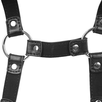 Foto 5 do produto Harness Feminino Estilo Body em Couro Sintético com Detalhes em Rebites e Argolas - SI | Tamanho Único