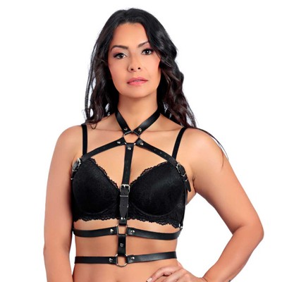 Foto 3 do produto Harness Feminino Peitoral em Couro Montana - Tamanho Único | New Star Couros