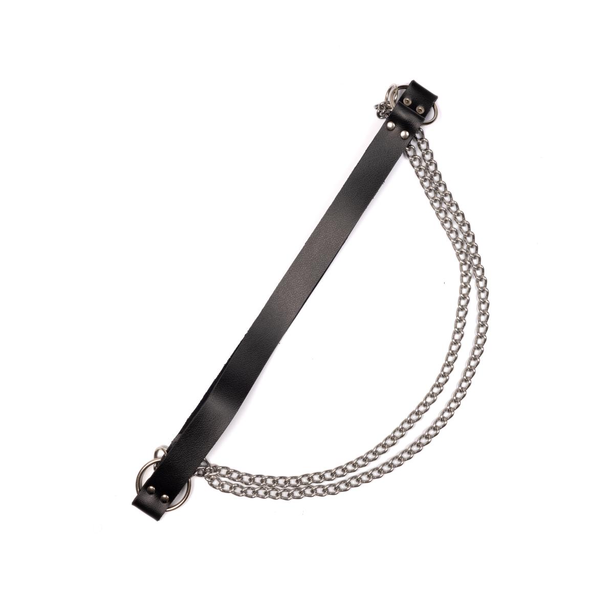 Harness Masculino Aquiles em Couro Montana e Detalhes em Correntes de Metal Niquelado - New Star Couros | Tamanho Único - 2