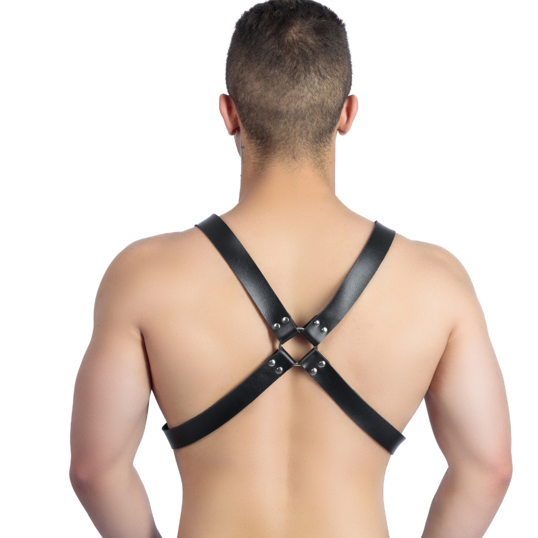 Harness Masculino Gladiador em Couro Montana e Argolas - New Star Couros | Tamanho Único - 4