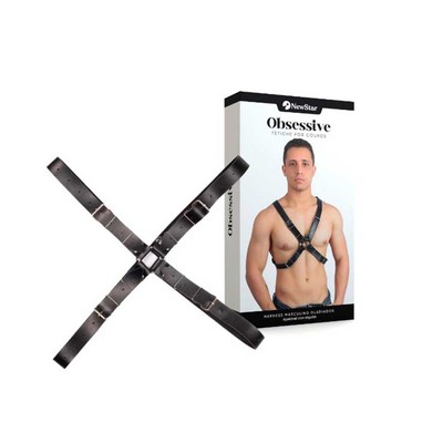 Harness Masculino Gladiador em Couro Montana e Argolas - New Star Couros | Tamanho Único