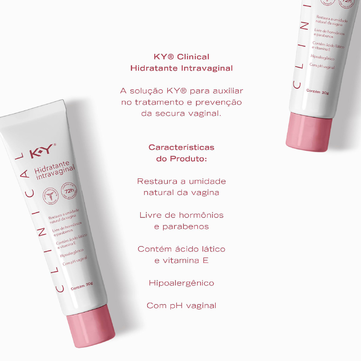 Hidratante Intravaginal com 10 Aplicadores - Clinical K-Y | 30g - 2