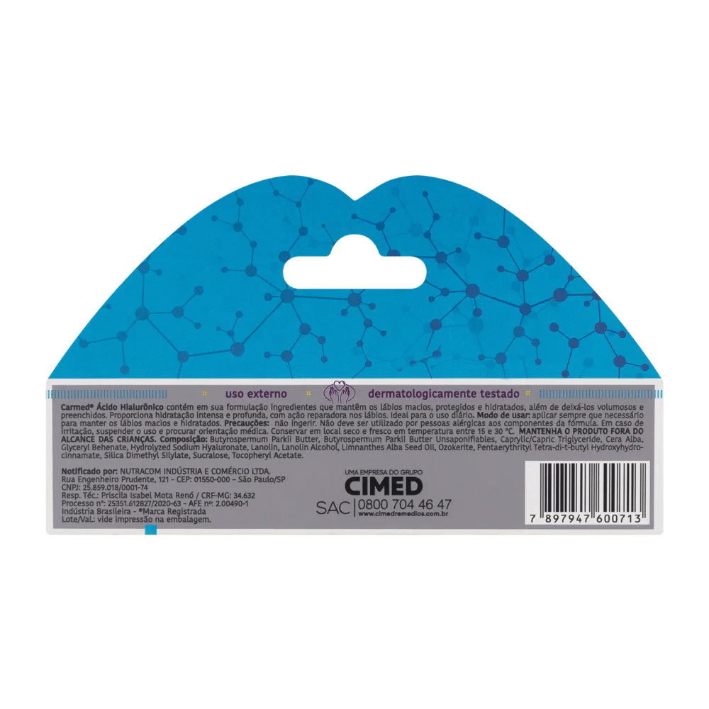 Hidratante Labial Com Ácido Hialurônico Incolor - Cimed Carmed |10g - 2