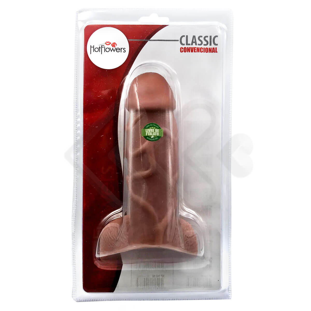 Hot Flowers Classic Convencional - Prótese Peniana com Forma de Pênis, Escroto, Veias e Glande - 15 x 5 cm - 2