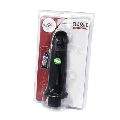 Prótese Peniana Realística com Glande Definida, Veias e Vibração Multivelocidade - Hot Flowers Classic | 17,5 x 5 cm