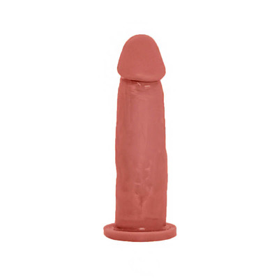 Prótese Peniana em Cyberskin com Vértebra Flexível e Base Achatada - Hot Flowers Cyber | 17 x 4,3 cm