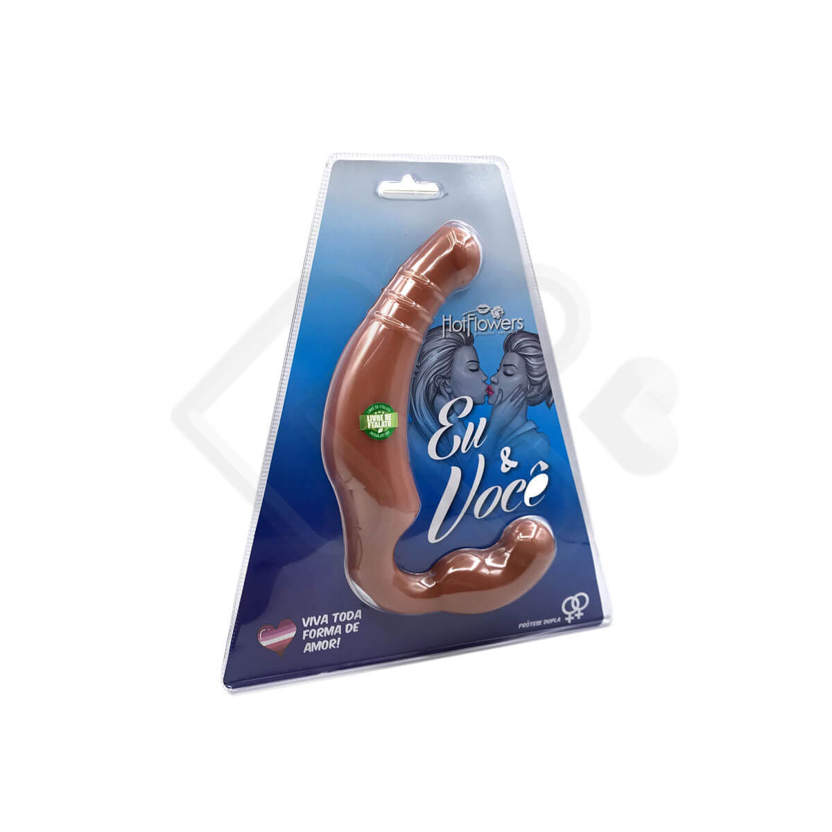 Estimulador com Penetrador Strap On Duplo Feito em Silicone Maciço - Hot Flowers Eu & Você - 14 x 4 cm | Disponível em 2 Cores - 3