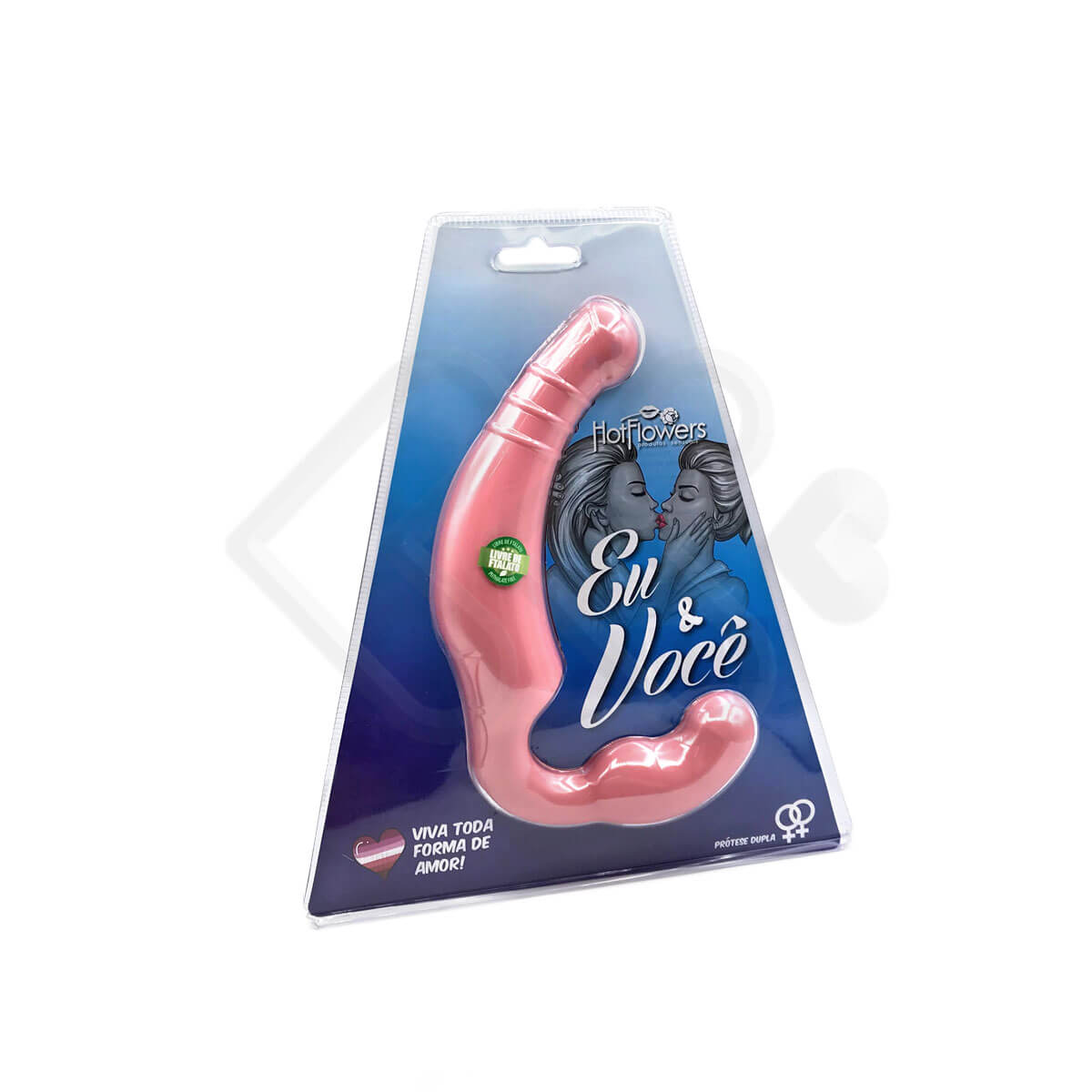 Estimulador com Penetrador Strap On Duplo Feito em Silicone Maciço - Hot Flowers Eu & Você - 14 x 4 cm | Disponível em 2 Cores - 4