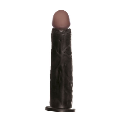 Prótese Peniana em Resina com Formato de Pênis Avantajado e Veias - Hot Flowers Hot Black | 25 x 6 cm