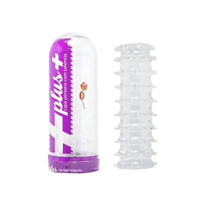 Capa Peniana com Saliências e Abertura na Ponta - Hot Flowers Plus + | 9,5 x 3,3 cm