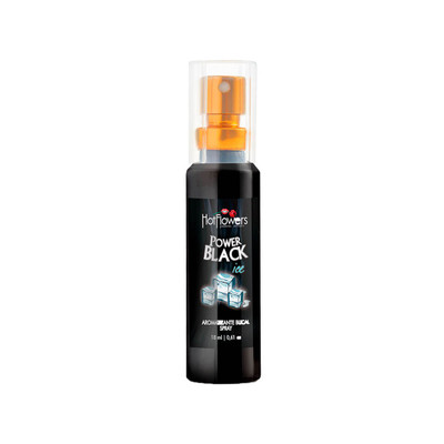 Aromatizante Bucal com Dupla Sensação de Aquecimento e Frescor - Hot Flowers Power Black Ice Spray - 18ml