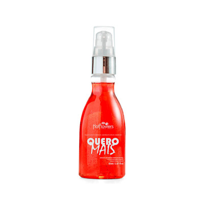 Gel para Massagem Beijável no Sabor de Chocolate com Morango - Hot Flowers Quero Mais - 85ml