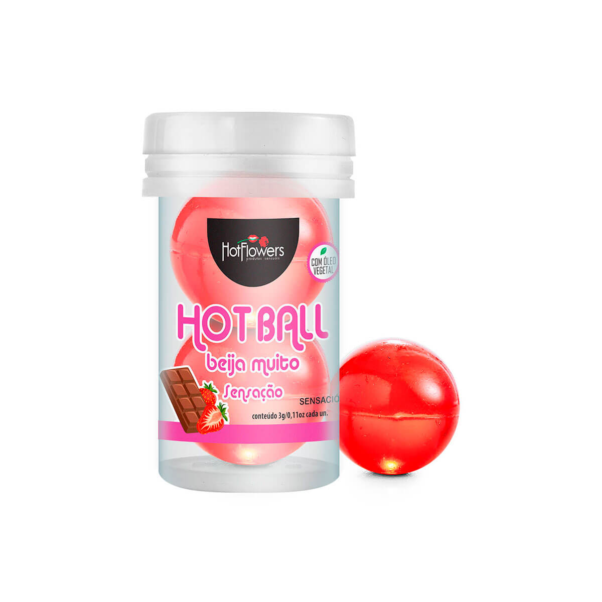 Bolinhas Explosivas com Óleos Corporais Beijáveis Aromatizados - Hot Flowers Hot Ball Beija Muito - 2 Unidades | Disponível em 7 Sabores - 5