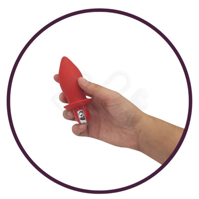 Foto 3 do produto Plug Anal em Silicone com 10 Modos de Vibração e Carregamento via Cabo USB - Humper | 9,6 x 3,4 cm | Cor: Vermelho