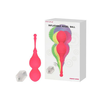Foto 2 do produto Cápsula Inflável para Pompoarismo em Silicone com 7 Modos de Vibração, Controle Remoto Sem Fio e Recarregável -  Inflatable Kegel Ball | 5,1 x 5,6 cm