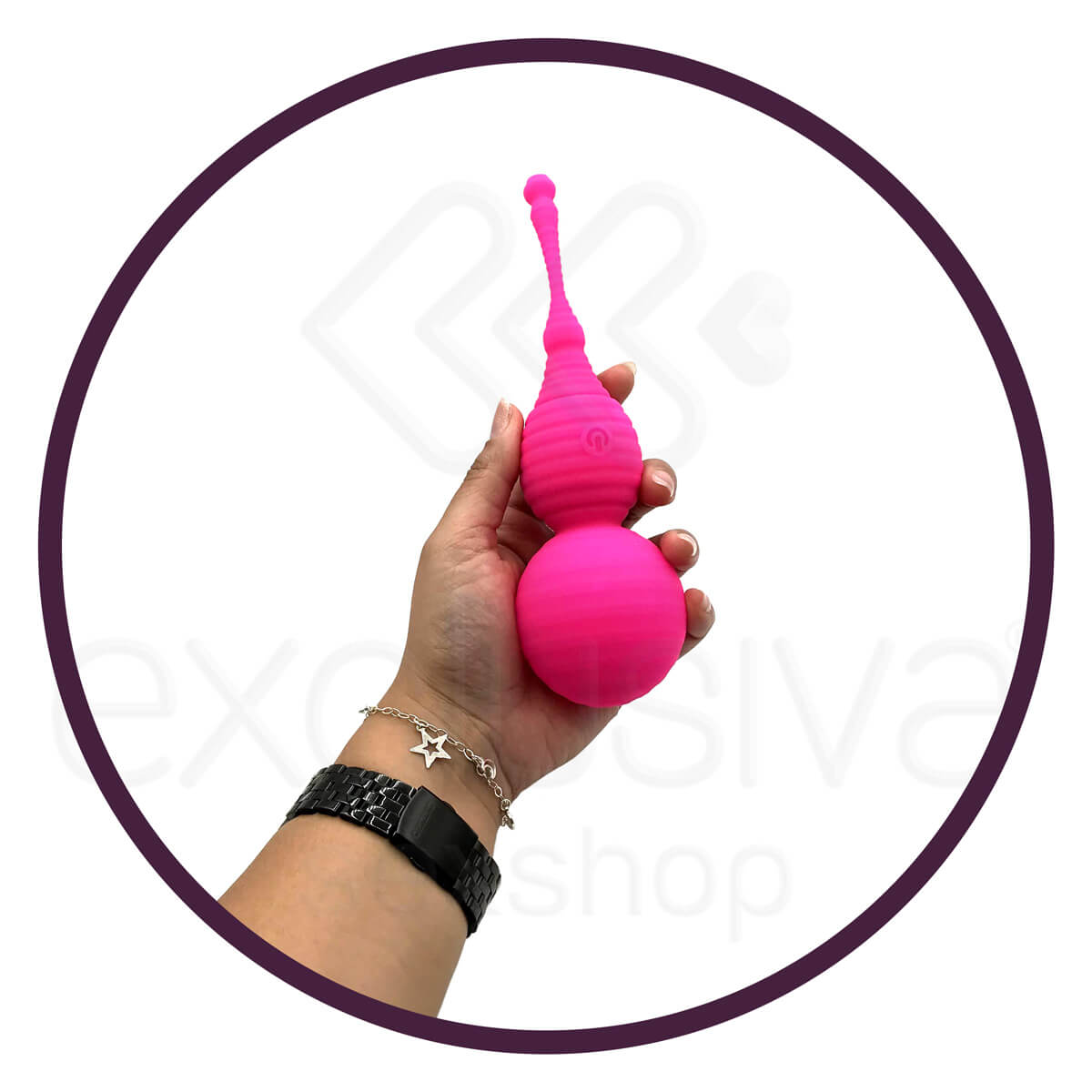 Cápsula Inflável para Pompoarismo em Silicone com 7 Modos de Vibração, Controle Remoto Sem Fio e Recarregável -  Inflatable Kegel Ball | 5,1 x 5,6 cm - 4