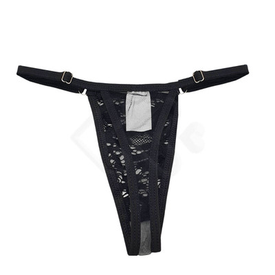 Foto 5 do produto Cinta Liga Preta Renda com Elastano, Persex e Calcinha Fio Dental em Tule Transparente - InNamorata Love Items - Tamanho Único