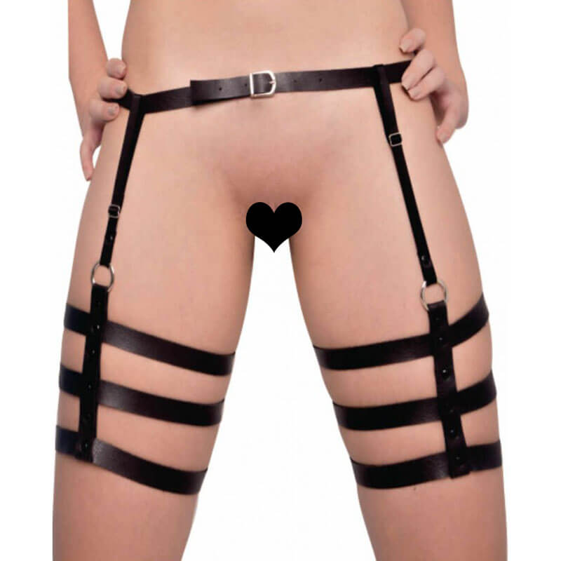 Cinta Liga em Couro Ecológico com Fivela Ajustável e Alças em Elástico - InNamorata Love Items Fetish 03 | Tamanho Único - 2