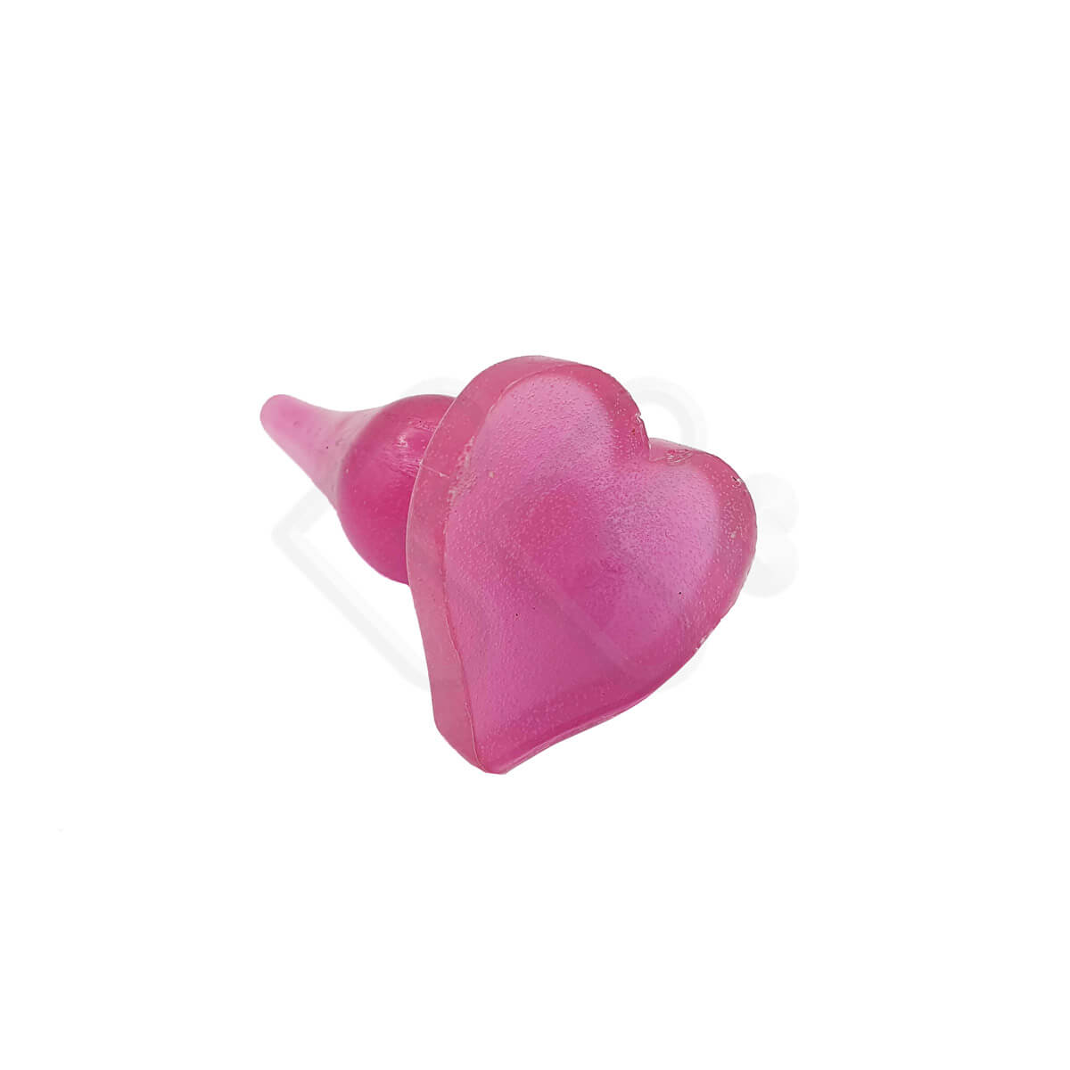 Plug Anal Cônico em Silicone, com Base Achatada no Formato de Coração na cor Rosa - InNamorata Love Items N°01 | 8,6 x 2,8 cm - 2